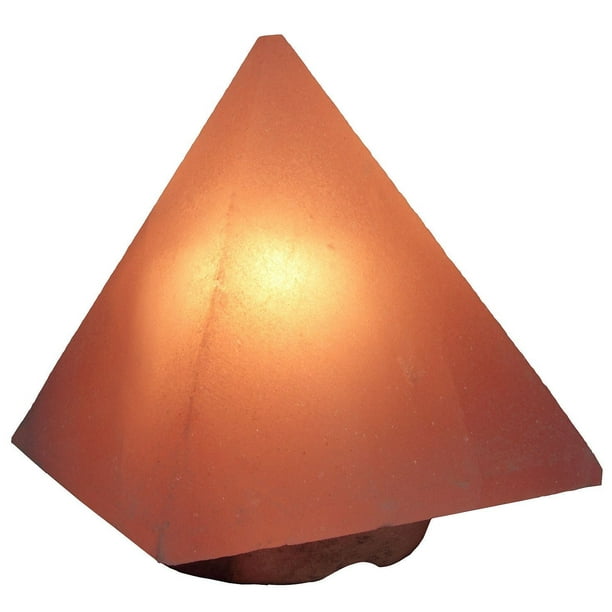 Lampe au sel de l'Himalaya Mountain Gold™ sculptée en forme de pyramide