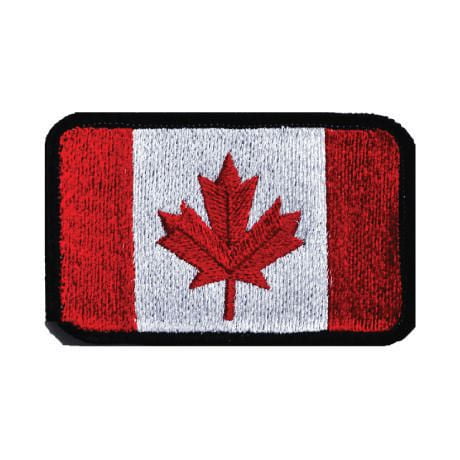 Ecusson brodé du drapeau canadien couleur rouge et blanc, 3 po x2 po
