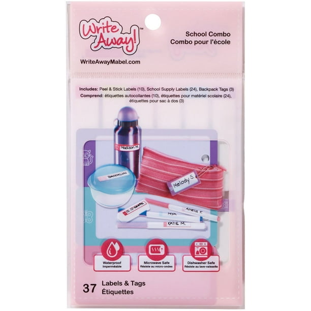 Mabel's Labels Write Away Girls Labels & Tags School Combo, 37 Count