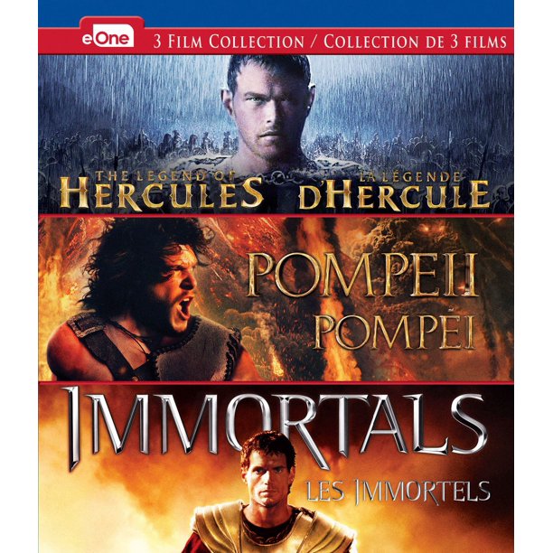 Ensemble de 3 Blu-ray « Hercules », « Pompéi » et « Les immortels »