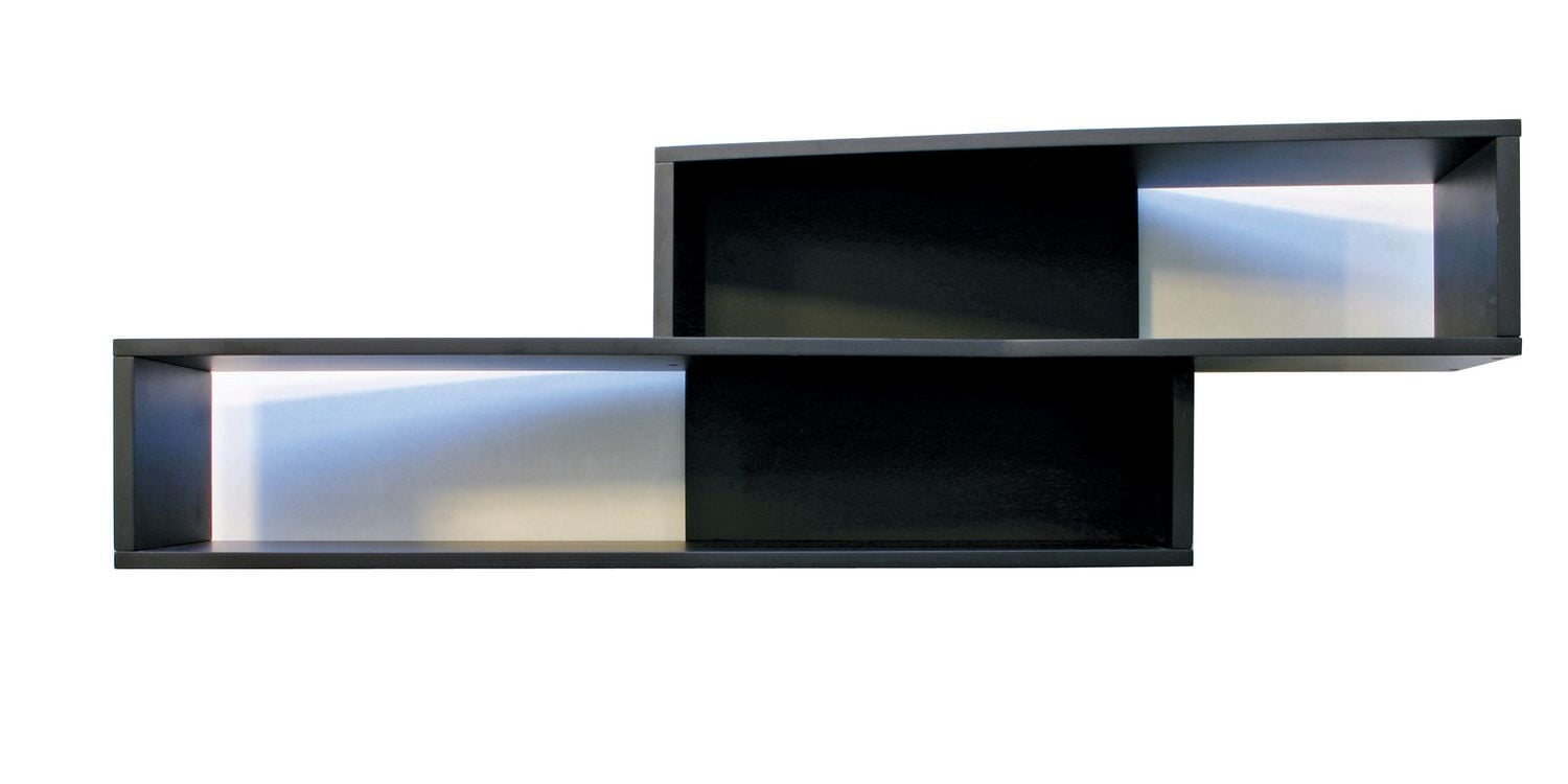 Luca Angled Black Wall Shelf