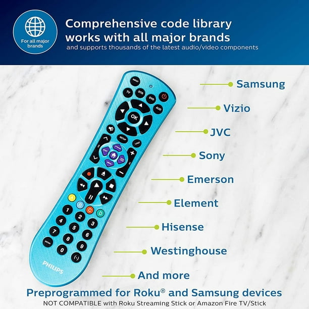 Télécommande universelle de Philips pour 4 appareils - Bleu