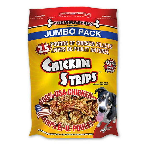 Gâteries pour chiens Chicken Strips de Chewmasters - Emballage jumbo