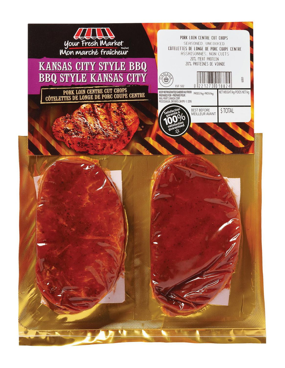 Your Fresh Market Kansas City Style BBQ Pork Loin Centre Cut Chops