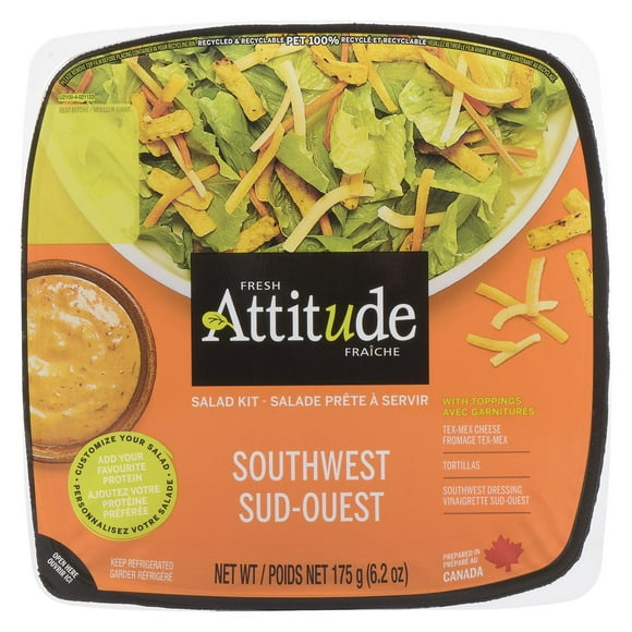 Attitude Fraîche Salade Prête à Servir Sud-Ouest avec Garnitures 6 oz