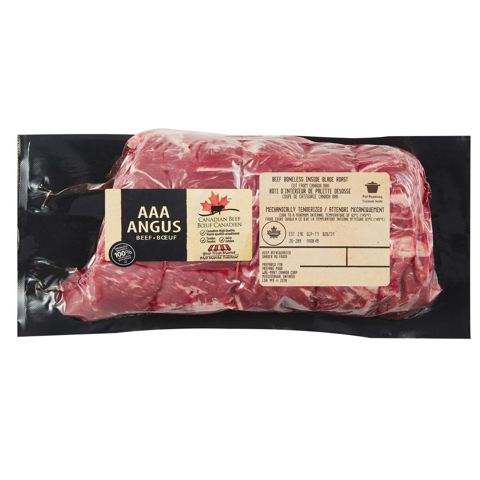 Inside Blade Beef Roast, Your Fresh Market, 1 Roast, AAA Angus Beef, 0.80 -  1.40 kg - Walmart.ca