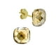 Aurelle-Boucles d'oreilles en or jaune 14KT Swarovski Ombre Dorée taille carrée à coins arrondis 8mm – image 1 sur 2