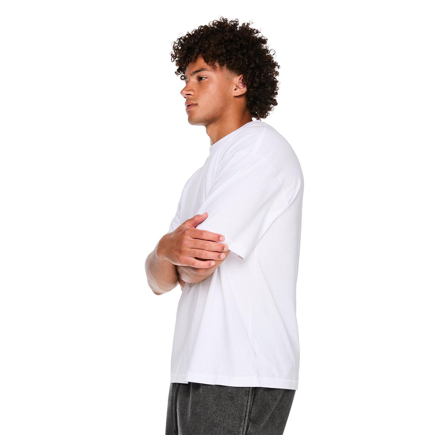 T-shirt délavé et surdimensionné à manches courtes No Boundaries pour hommes