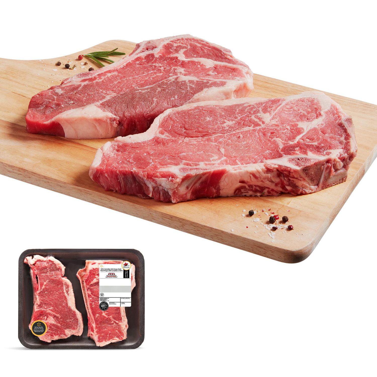 AAA Angus Beef Striploin Steak Value Pack, Bone in, Your Fresh Market