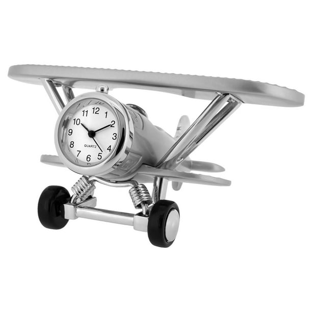 Horloge miniature en forme de biplan