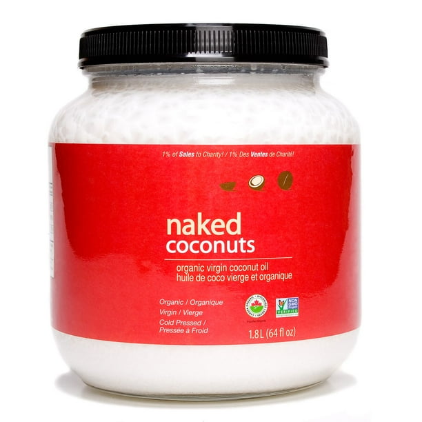 Naked Coconuts - Huile de coco vierge 1.8L Uniquement biologique, uniquement vierge, uniquement frais