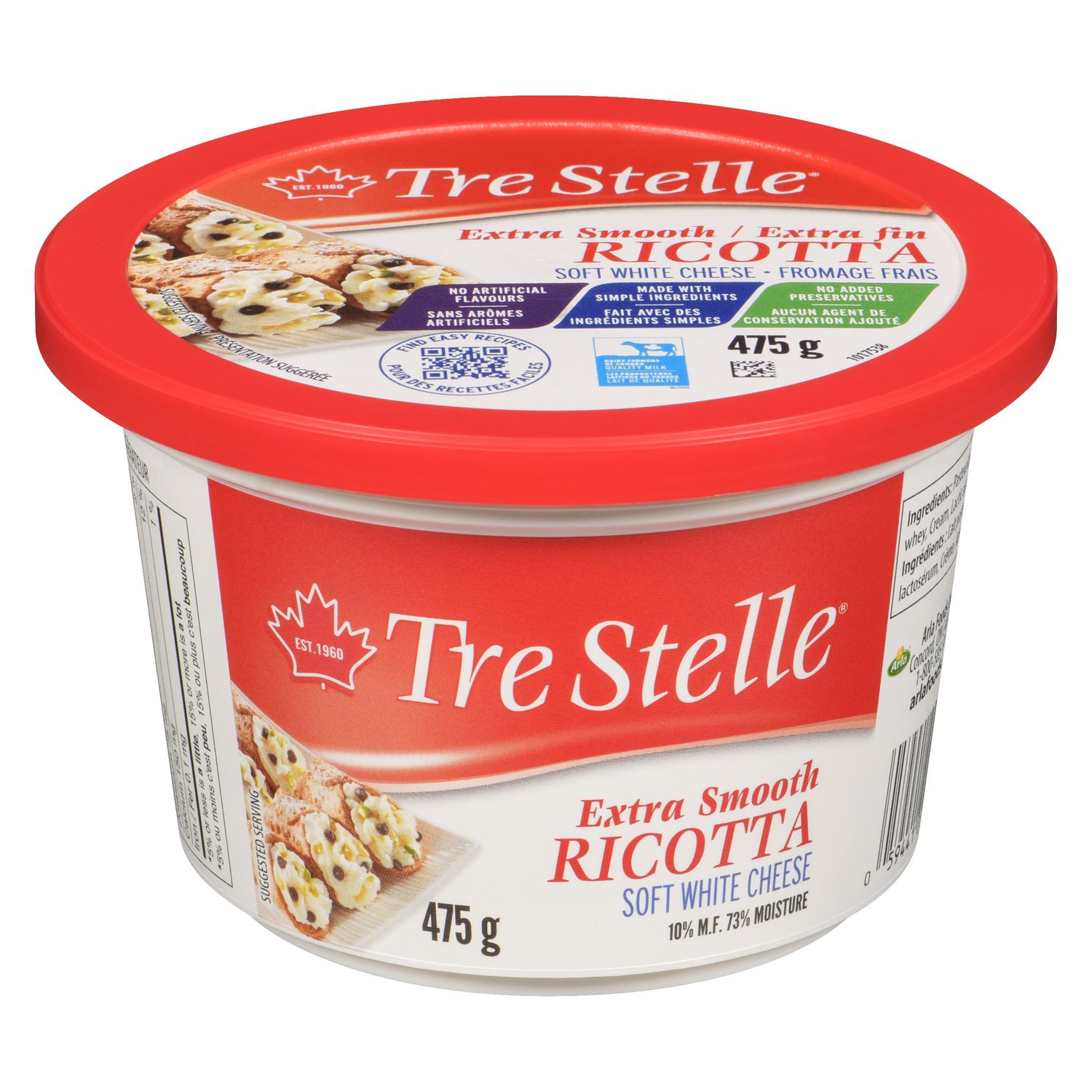 Tre Stelle Extra Smooth Ricotta Cheese 475 G