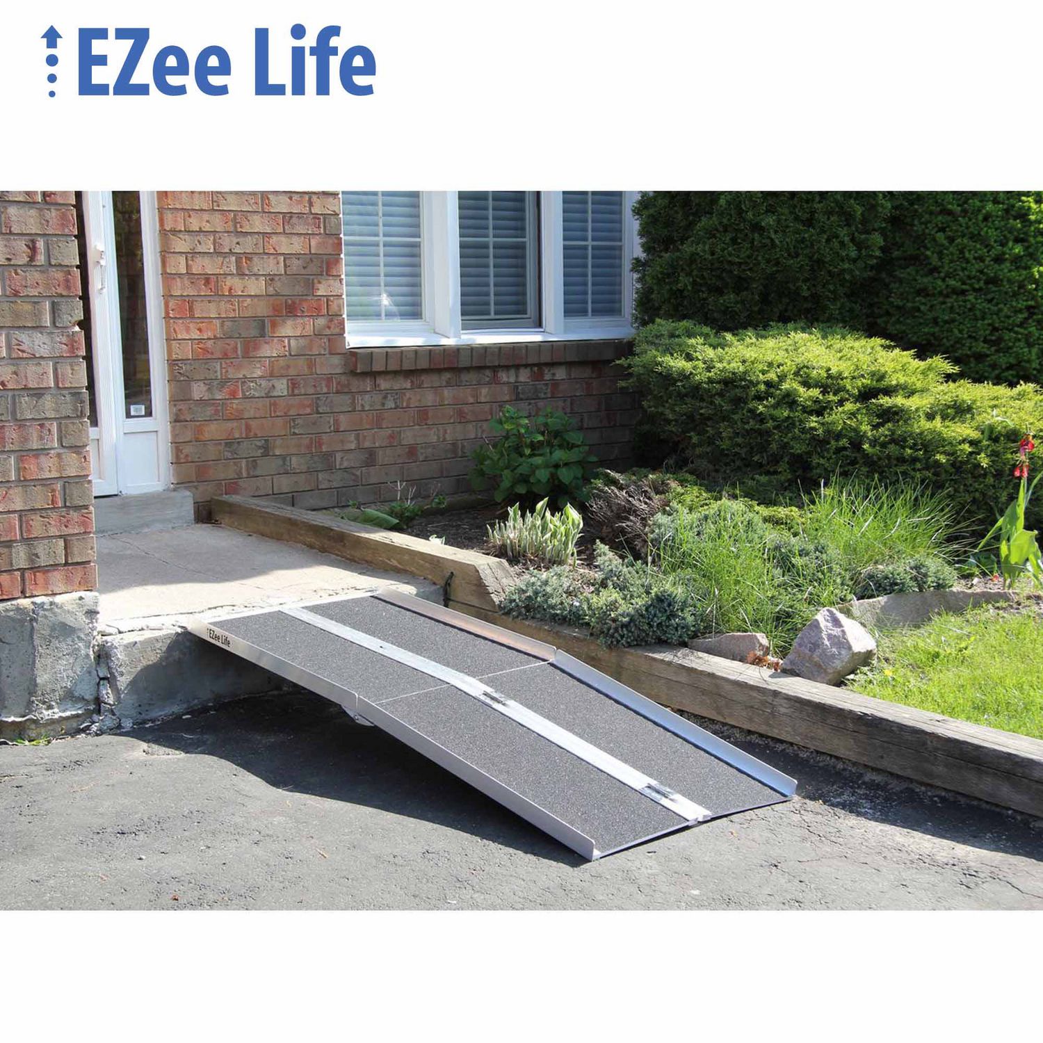 Ezee Life 8' Portable Folding Wheelchair Ramp with Grip Tape Walmart