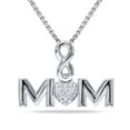 thumbnail image 1 of Miabella Diamond-Accent Sterling Silver "Mom" Infinity Heart Pendant; 18", 1 of 2