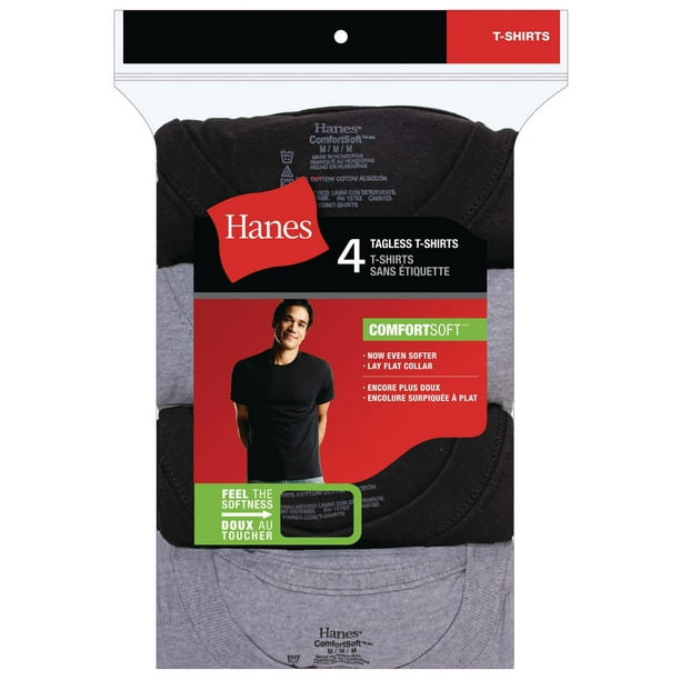 4-pack Crew Neck T-shirts Hanes, Size S-XL - Walmart.ca