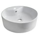 Lavabo vasque rond blanc American Imaginations, 45,72 cm de largeur par 45,72 cm de profondeur, couleur blanc, pour robinet simple. – image 1 sur 1