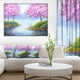 Impression sur toile « Flowering Trees Over Lake » Design Art – image 1 sur 3