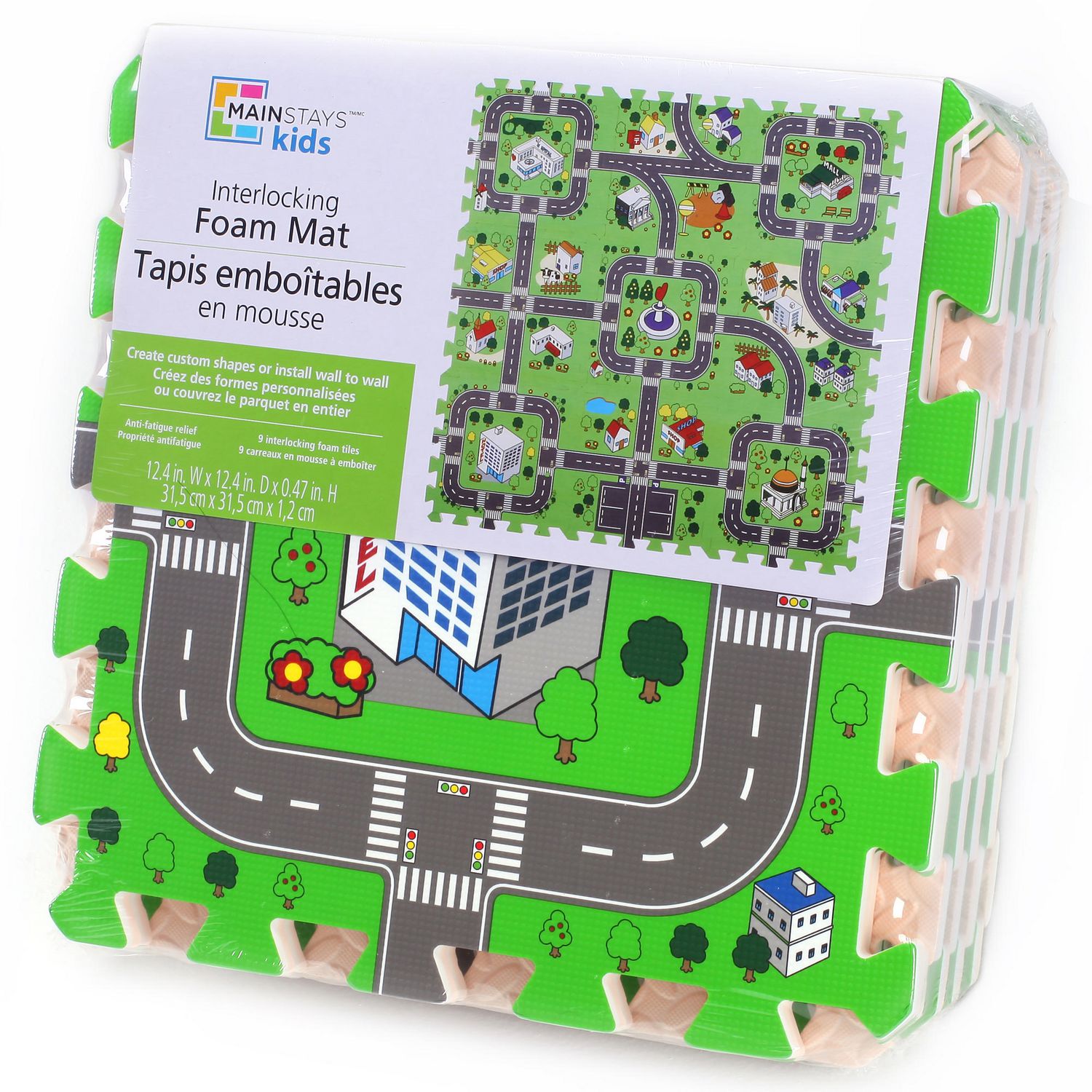 ProSource Kids Foam Puzzle Floor Play Mat with Shapes & Colors 36 Tiles 12"x1... 
