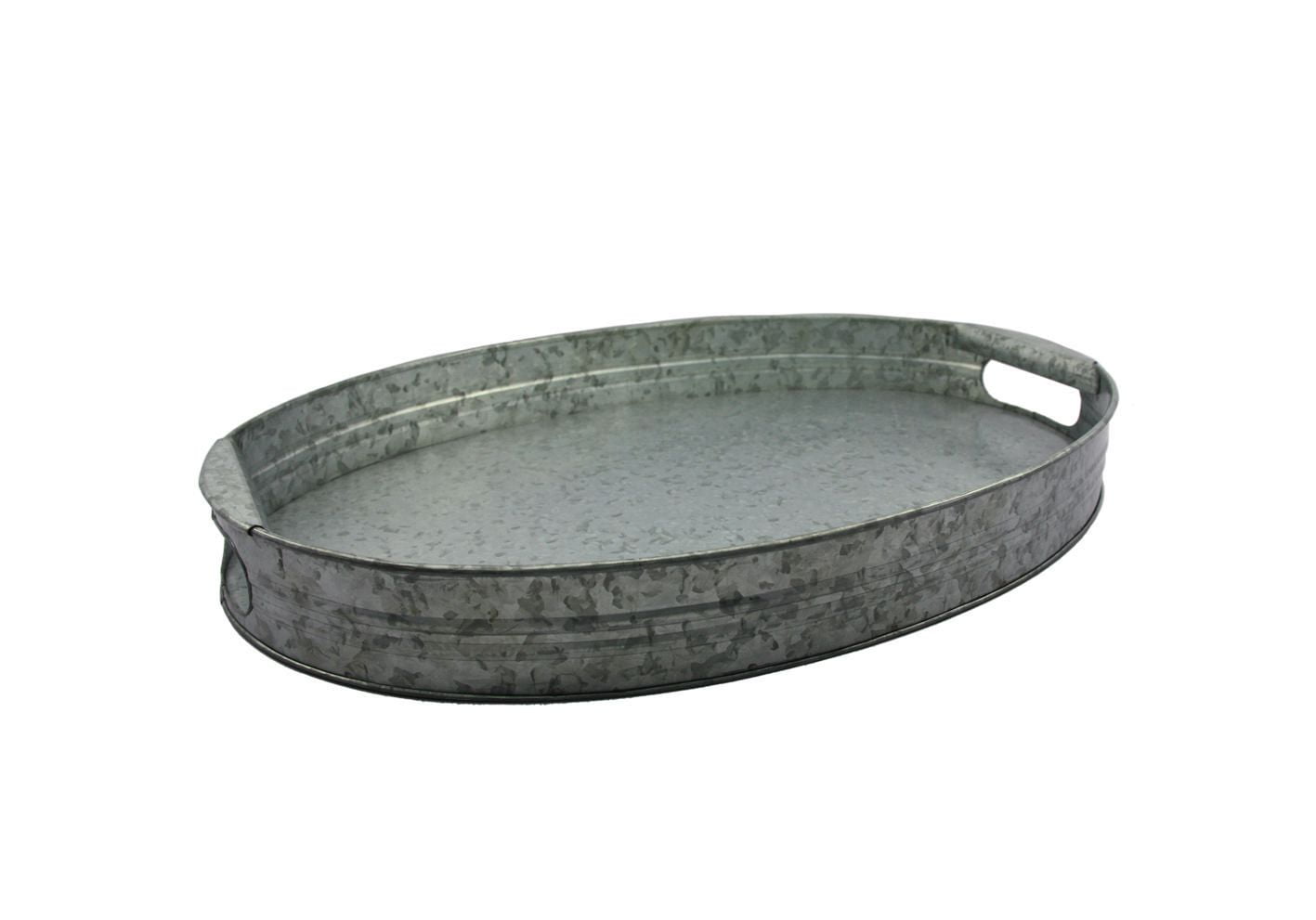 hometrends Antique Galvanized Oval Serving Tray Walmart Canada