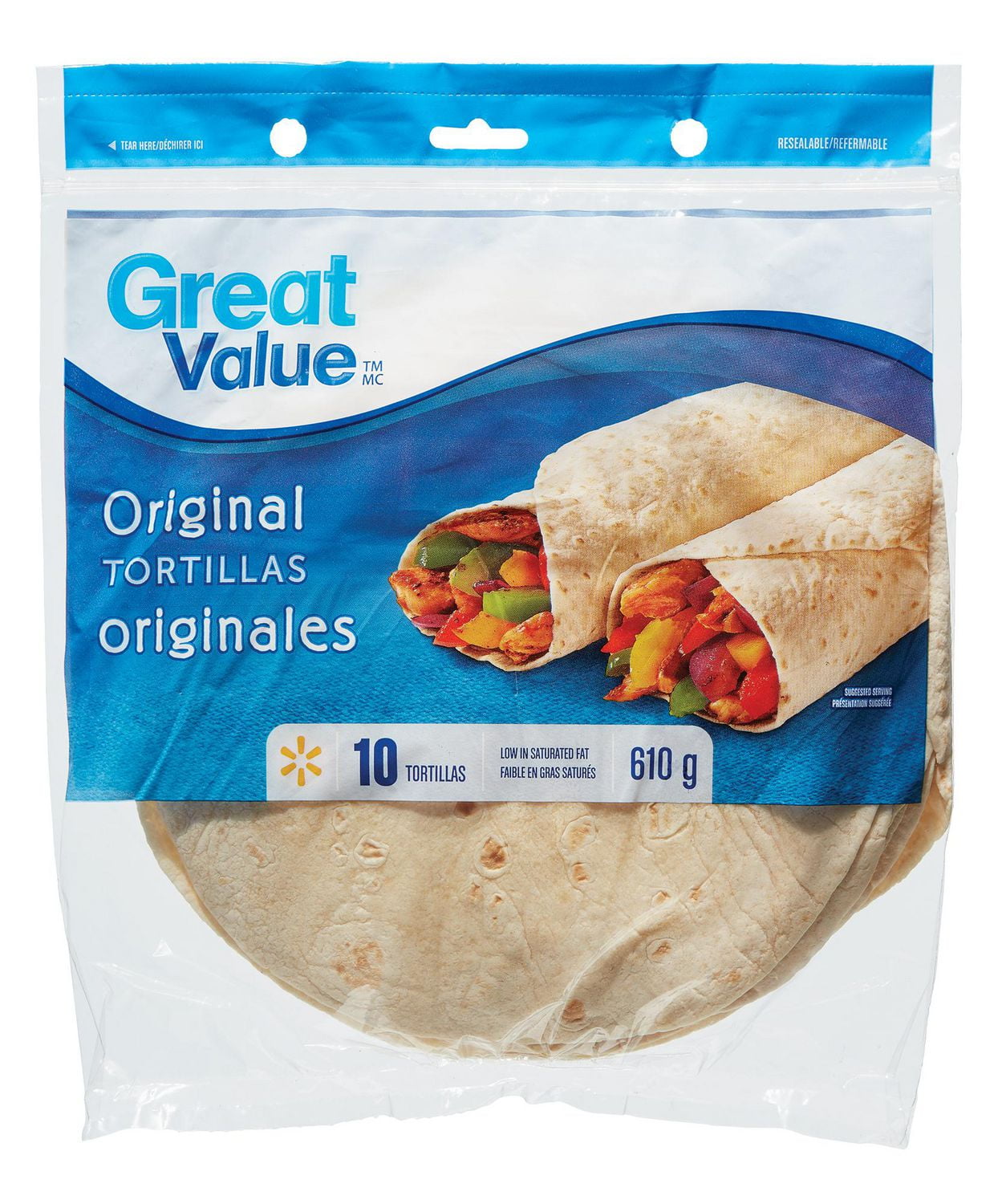 Great Value White Tortillas 10" Walmart Canada