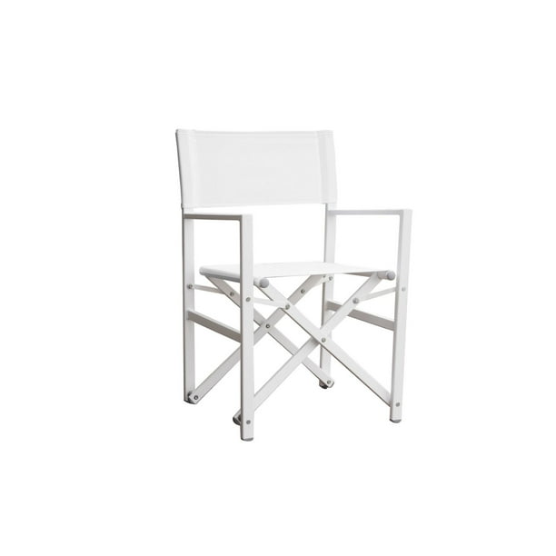 Chaise de studio pliante blanche Vivere en aluminium blanc avec cadre blanc