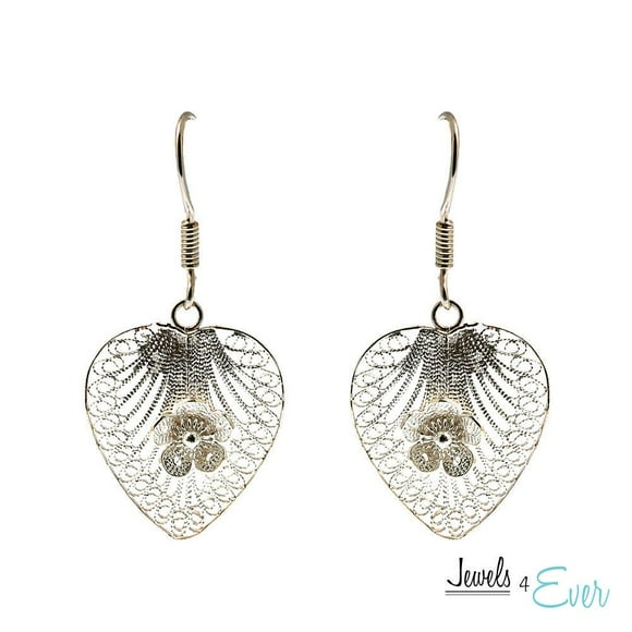 Jewels 4 Ever Sterling Silver Handmade Vintage Filigree Earrings