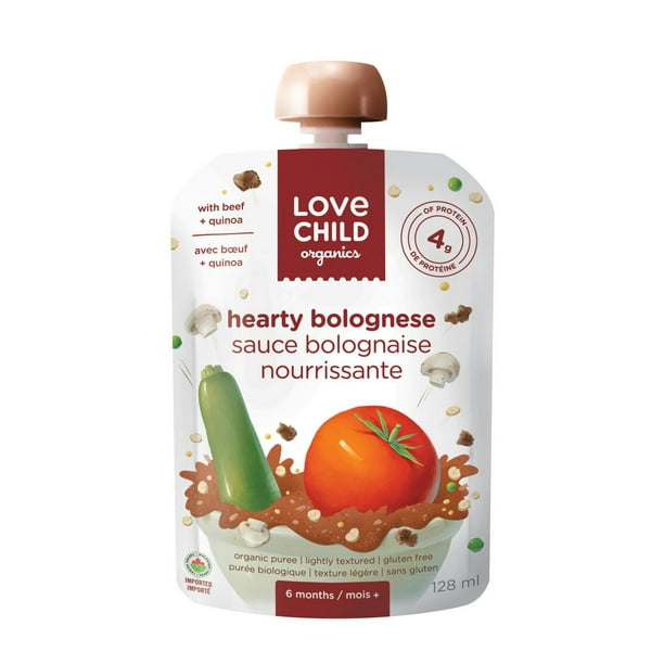 Nourriture pour bébé Love Child Organics Sauce bolognaise au bœuf et quinoa