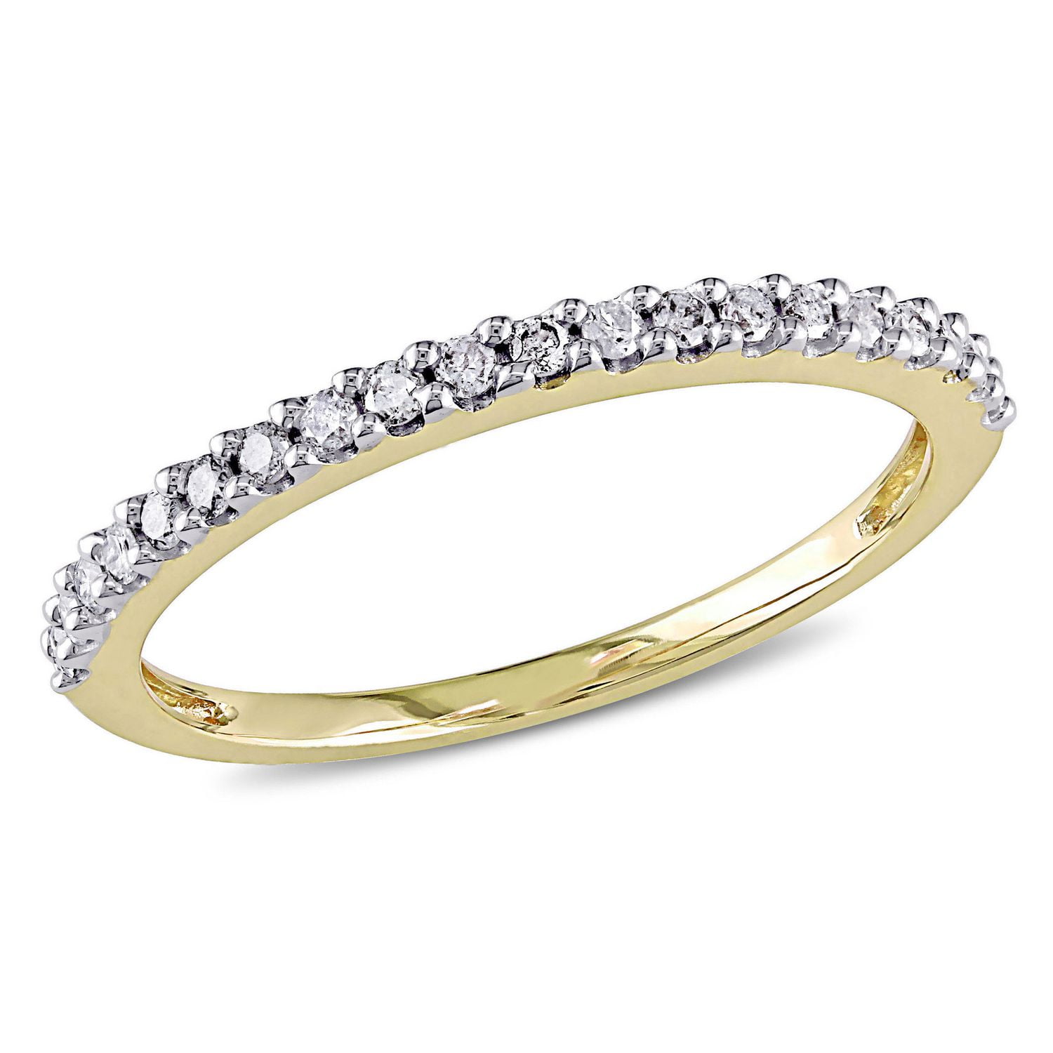 Miabella 0.25 Carat T.W. Diamond 10 K Yellow Gold Anniversary Ring