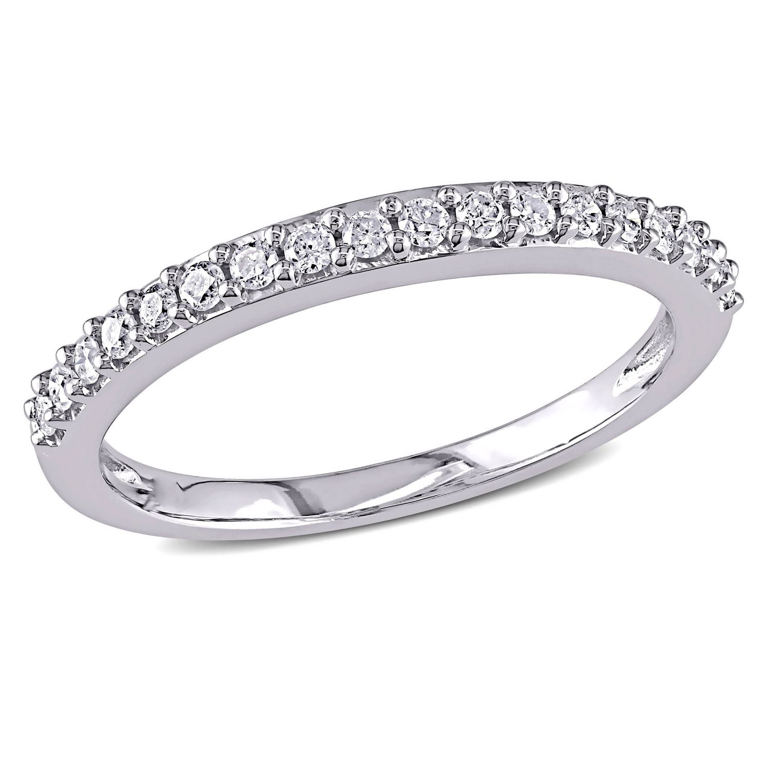 Bague d'anniversaire Miabella avec diamants 0,25 ct poids total en or blanc 10 k