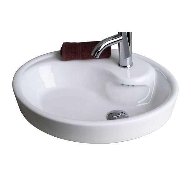 Lavabo blanc ovale pour robinet simple American Imaginations, 53,34 cm de largeur et 45,72 cm de profondeur.