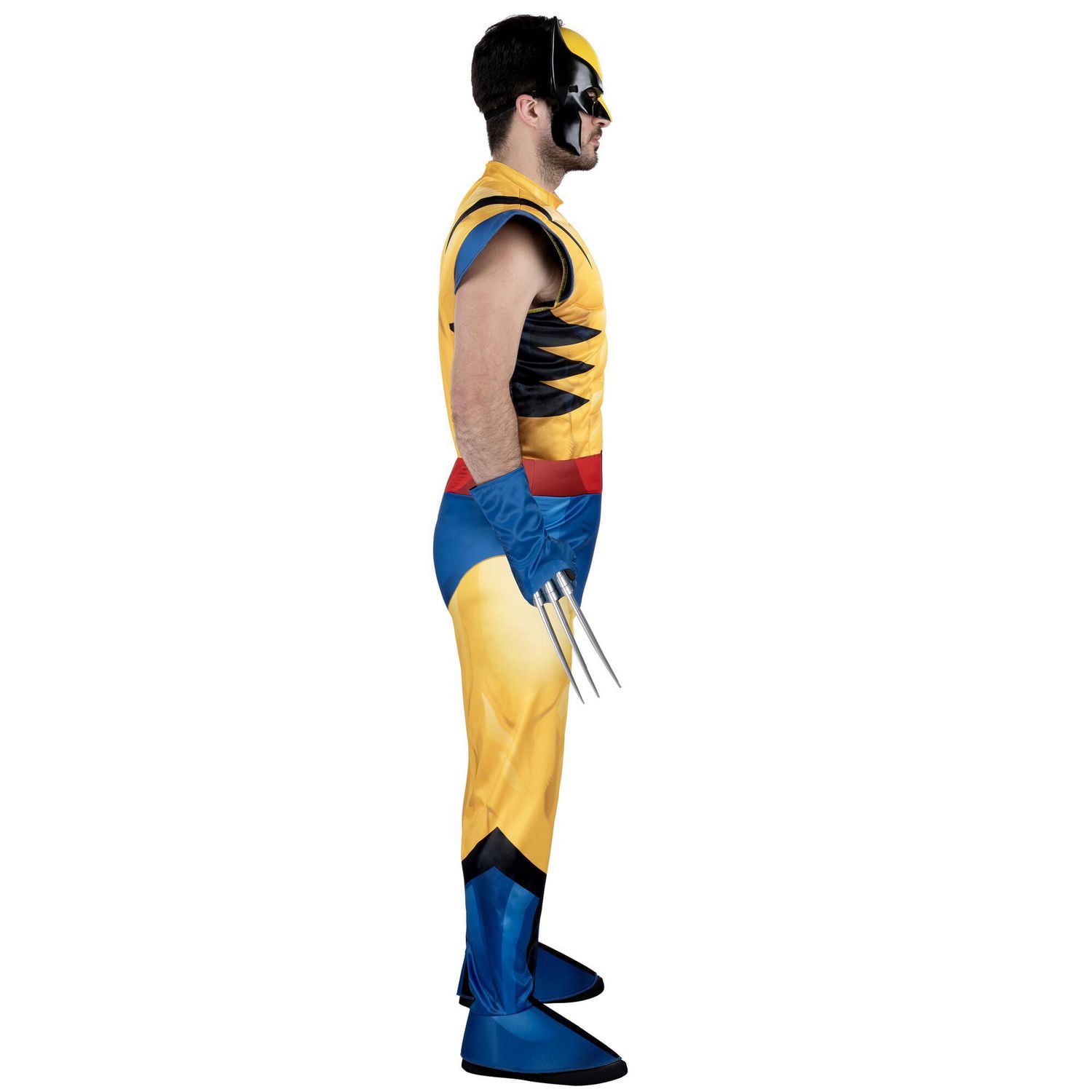 MARVEL Adult Wolverine Costume - Padded Jumpsuit, Gloves, Detachable Claws,  and 3D Plastic Mask