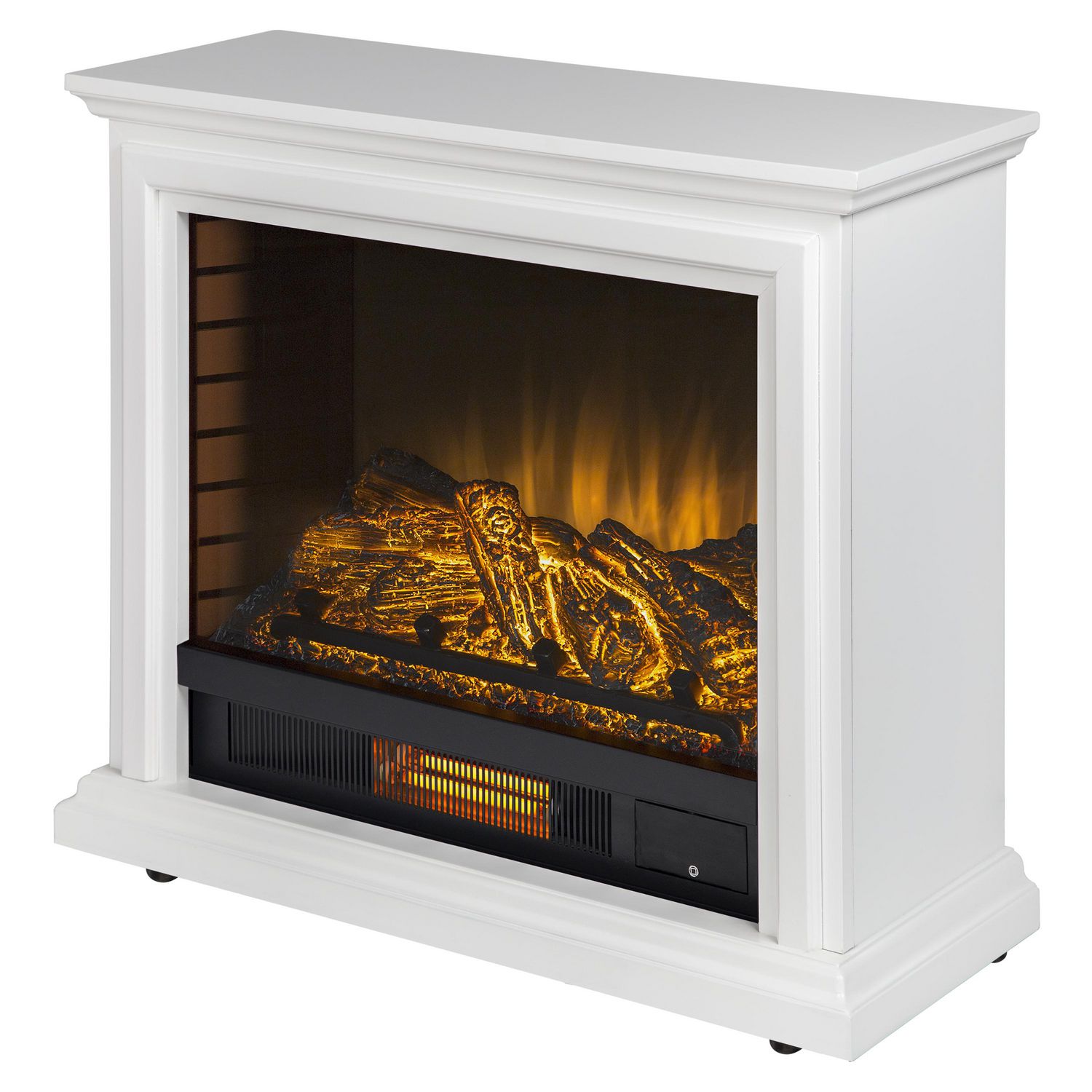 Crawford Line Electric Fireplace in White 