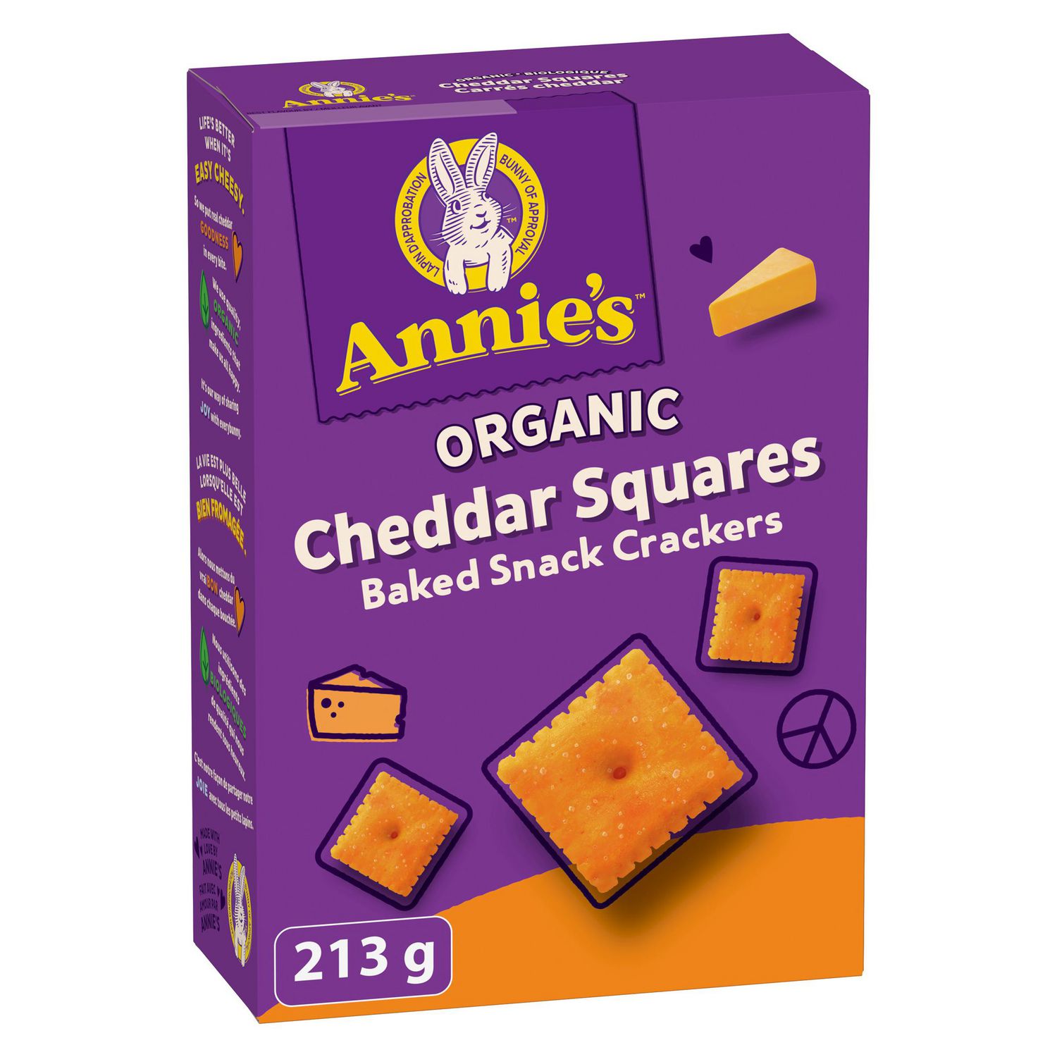 Annie's Homegrown Organic Cheddar Squares Baked Snack Crackers ...