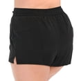 thumbnail image 2 of Short de bain taille haute noir en Tactel avec cordon de serrage pour femme Krista Plus, 2 of 5