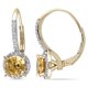 Boucles d'oreilles à levier Tangelo avec citrines 1,50 ct PBT et accents de diamants en or jaune 10 k – image 1 sur 4