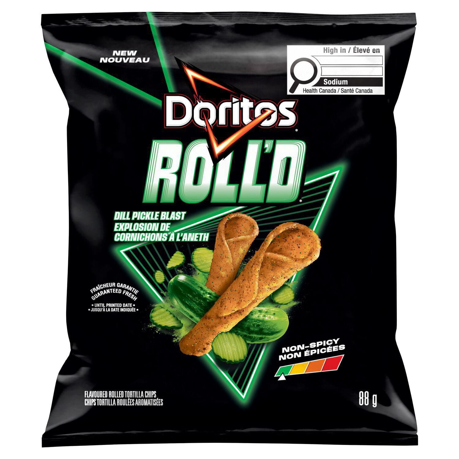Doritos Roll’d chips tortilla roulées aromatisées Explosion de cornichons à l’aneth