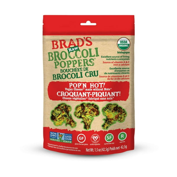 Bouchées de brocoli cru croquant-piquant de Brads Raw Foods 42,5 g