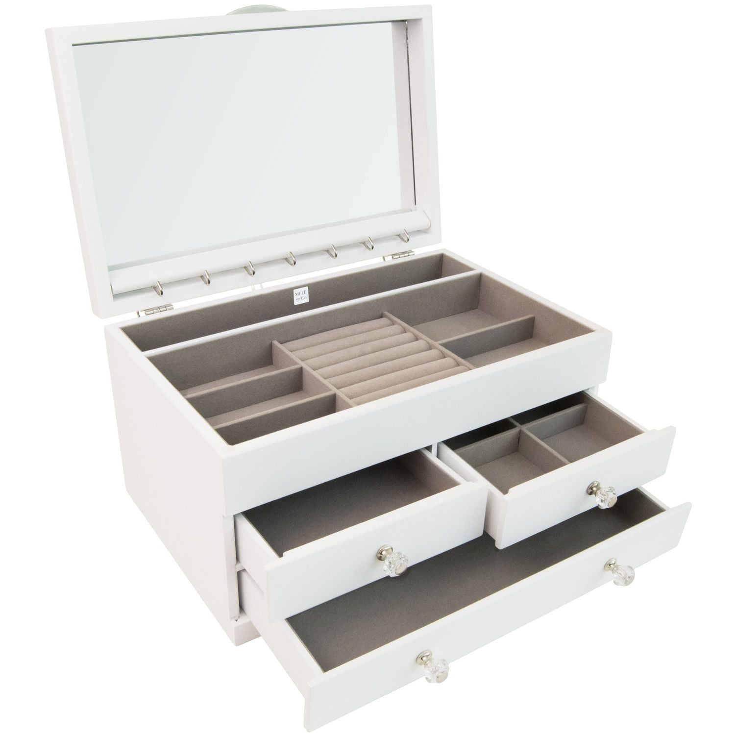 Mele and Co Fairhaven Wooden Jewelry Box in White Walmart.ca