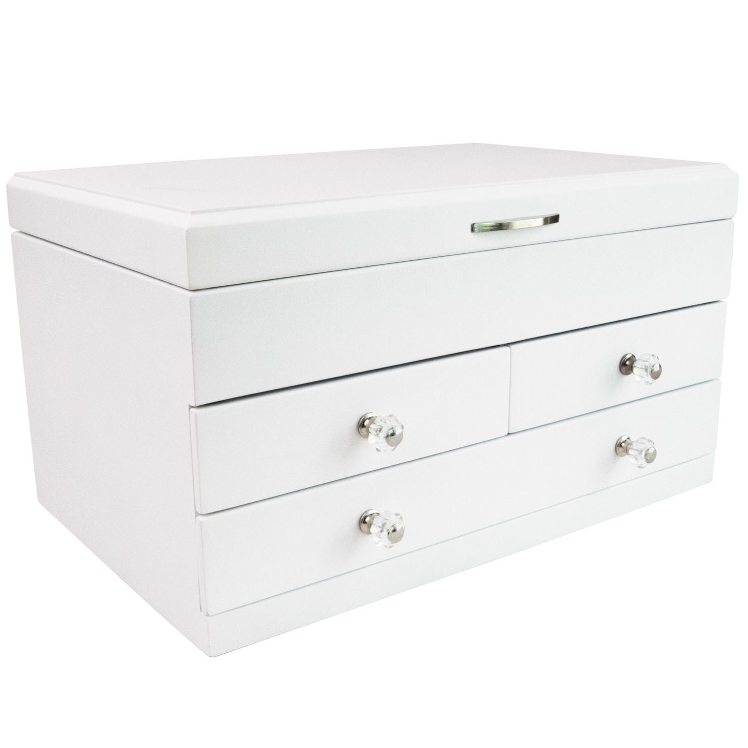 Large white deals wooden jewellery box