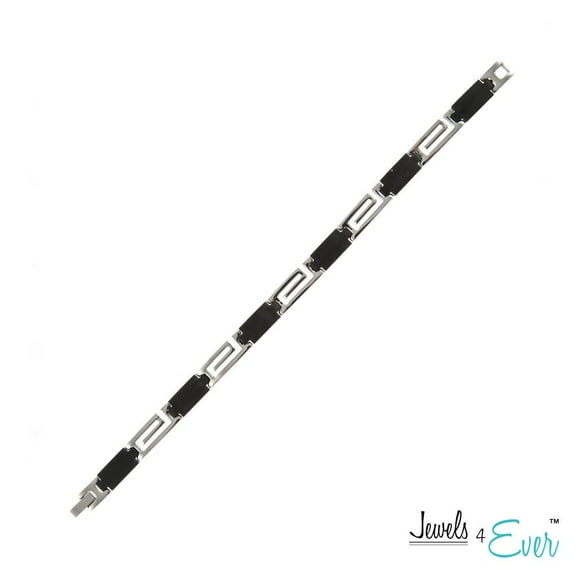 Jewels 4 Ever Men's Black Punk Stainless Steel Bracelet