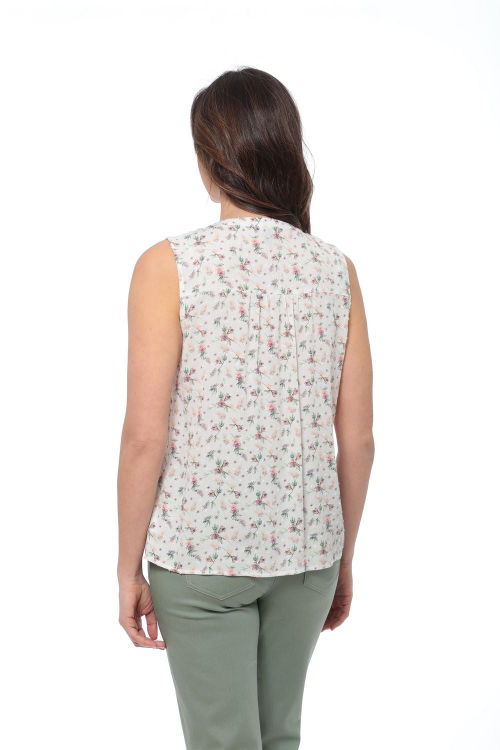 JAX Women's Printed Sleeveless Textured Top