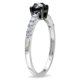 Bague de fiançailles Miadora en diamants noirs et blancs 1 ct poids total en or blanc 14K – image 3 sur 4