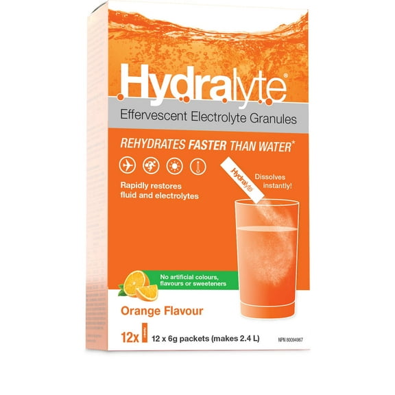 Orange effervescent electrolyte granules