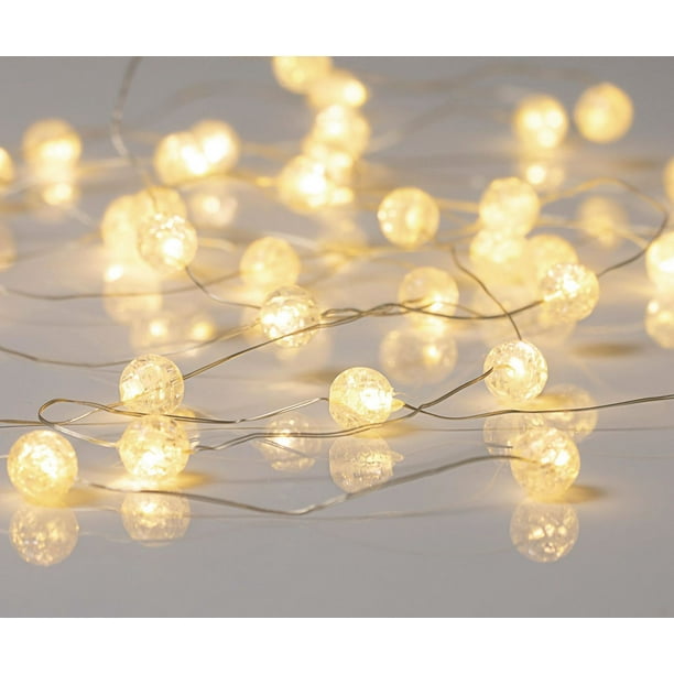 Merkury Innovations Cracked Orbs Silver Wire LED String Lights, Cracked  Orbs String Lights 