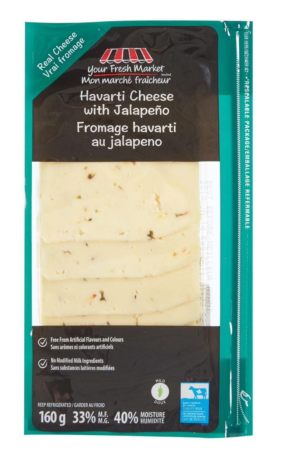 Your Fresh Market Havarti Sliced Cheese 35 Mf Walmart Canada