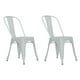 Chaise de salle à manger avec filetage en métal blanc Nova de DHP – image 2 sur 4