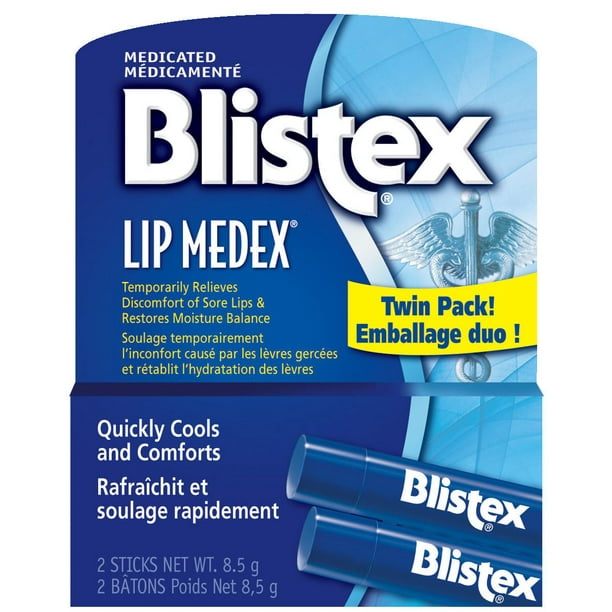 Bâtons de rouge à lèvres médicamentés Lip MedexMD de BlistexMD 2 x 4,25 g