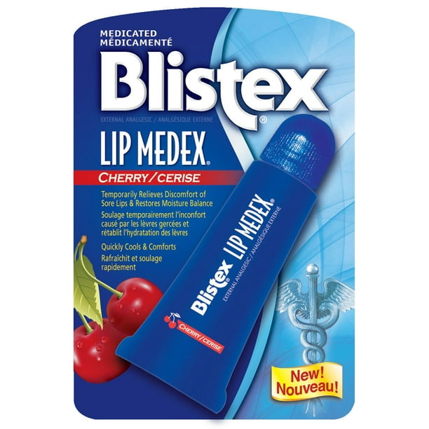 Bâton Lip MedexMD de BlistexMD médicamenté Cerise Soulage les lèvres gercées et rétablit l'hydratation