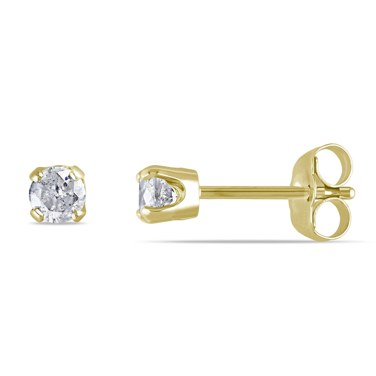 Miabella 0.33 Carat T.W. Diamond 14 K Yellow Gold Solitaire Stud Earrings