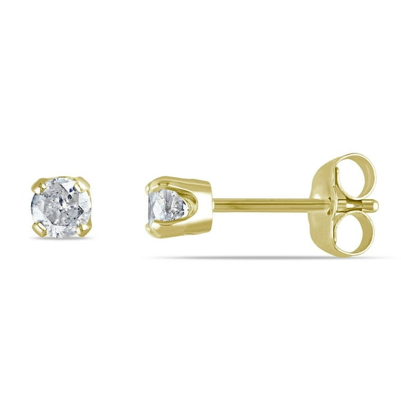 Miabella 0.33 Carat T.W. Diamond 14 K Yellow Gold Solitaire Stud Earrings